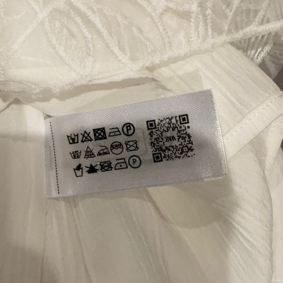 NWT Zara Collection Embroidered Flower Applique Square Neck Shift Mini Dress - Picture 14 of 14